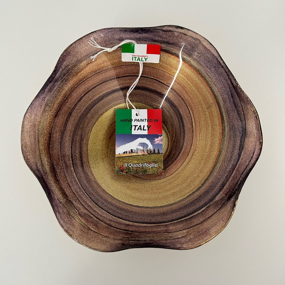 Hand Painted Italian Decorative Glass Bowl